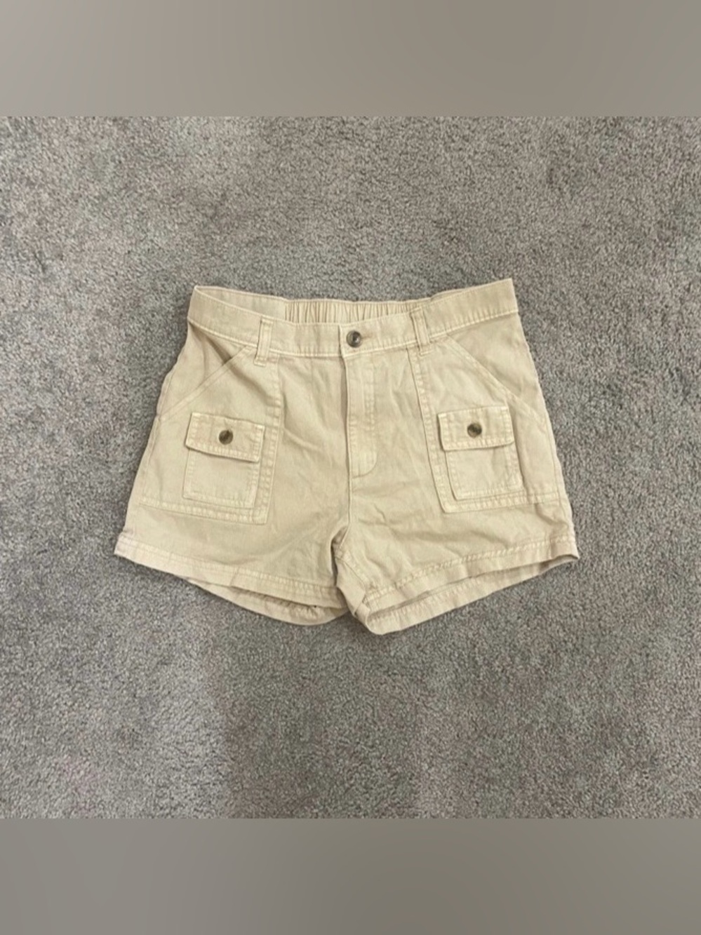 Girls Old Navy Khaki Cargo Twill Shorts Size XL 14/16